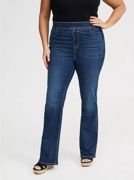 torrid Denim - Torrid Lean Jean Slim Boot Super Soft O/S 33” Waist Stretch Pull On Jeans EUC